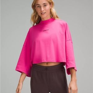 Heavy weight cotton cropped 3/4 sleeve